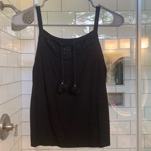 Justice Girls Black Tank top with lace detailing